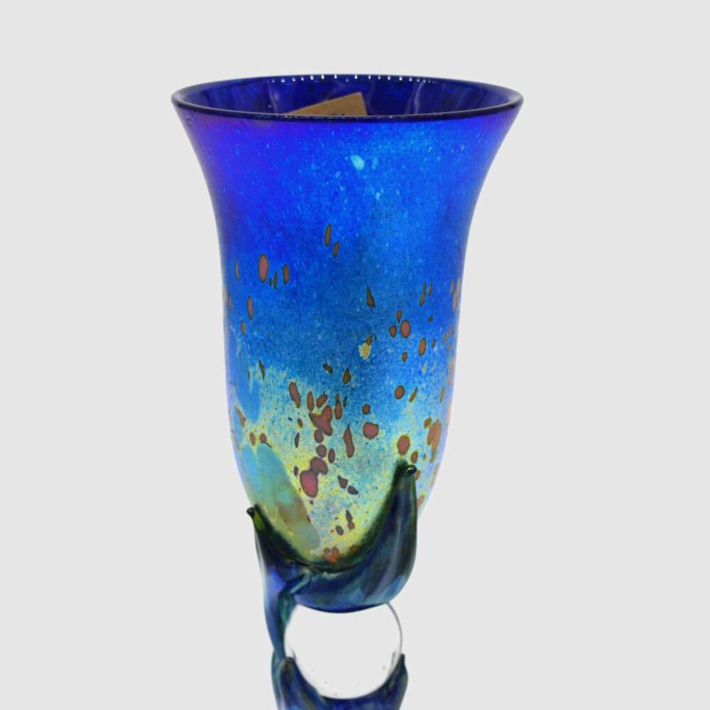 SOLD - Colin Heaney Blue Purple Art Glass Wine Goblets - Image 8