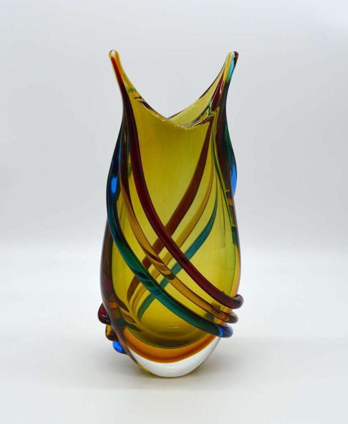 Hand-Blown Coloured Glass Vase